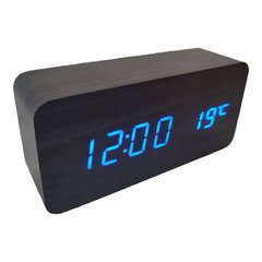 Електронний цифровий годинник VST 865 Чорний з синім підсвічуванням