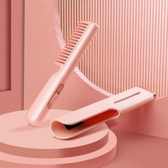 Расческа для выпрямления волос электрическая с USB-портом Hair Comb Розовая
