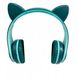Беспроводные наушники Bluetooth с кошачьими ушками LED YW-018 Зеленые