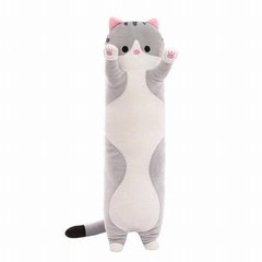 М'яка іграшка-подушка Кіт Батон обіймашка 110см Сірий