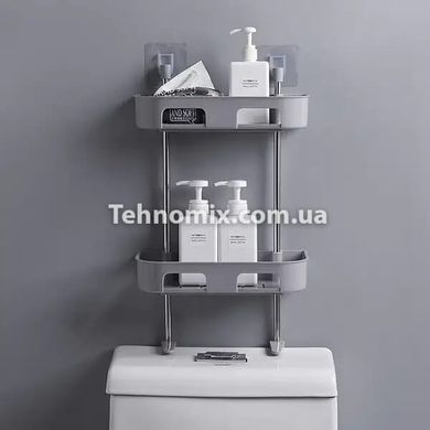 Двоярусна полиця для ванної кімнати Opty з міцним кріпленням на липучках