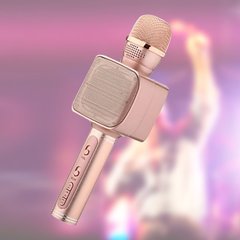 Бездротовий Bluetooth мікрофон для караоке YS-68 Рожеве золото