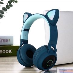 Бездротові навушники Bluetooth з котячими вушками LED BT-028C Сині