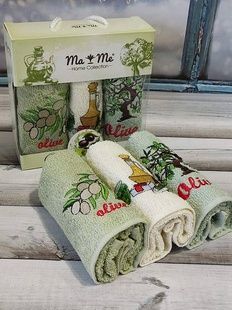 Рушники кухонні Mame Olivka 30х50см Махра набір 3шт