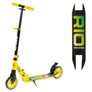 Самокат двухколесный с алюминиевым тормозом R-35959 Best Scooter Черный с желтым.