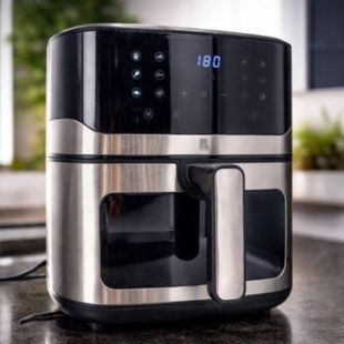 Аэрогриль на 2 тена с чашей 12,5л Prime Kitchen AF90122DTW Черный с серым