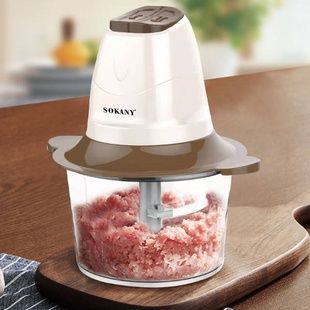 Измельчитель кухонный электрический для мяса и овощей 2л Sokany SK-7006 Бежевый