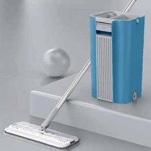 Комплект для уборки швабра лентяйка и ведро с отжимом 8л MOP Z1 Синее с серым