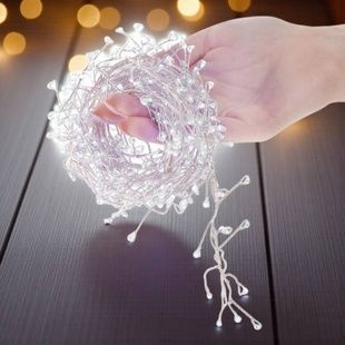 Гірлянда роса лінійна Мішура пухнаста з пультом 10м 300LED 220V 4496 AND 20-3 Біле світло