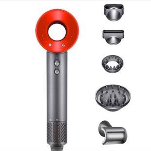Фен-стайлер для волос 5 насадок 5в1 1600Вт Super Hair Dryer Fan Серый с красным