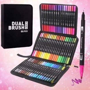 Набір двосторонніх маркерів у зручній сумці 60шт Dual Brush