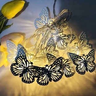 Гірлянда LED Метелики металеві 3м 220V Золото