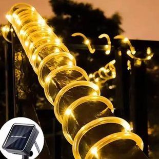 Гірлянда вулична світлодіодна Трубка із сонячною панеллю 20m 200LED LU994warmwhite Тепле світло
