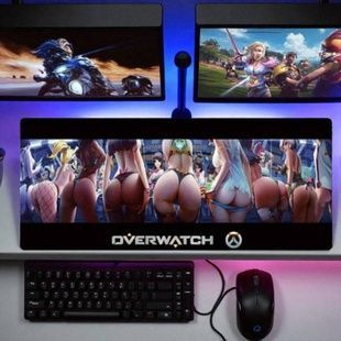 Коврик для компьютерной мыши 70*30см 3мм Overwatch Черный с принтом