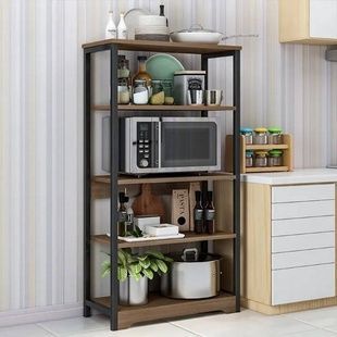 Полка-стеллаж 30*60*126см STL-MD 77 Коричневая с черный