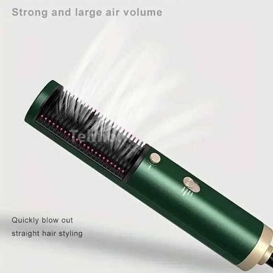 Гребінець-випрямляч для волосся Фен-щітка 3 в 1 для укладання - Ramindong RD-157 Зелена