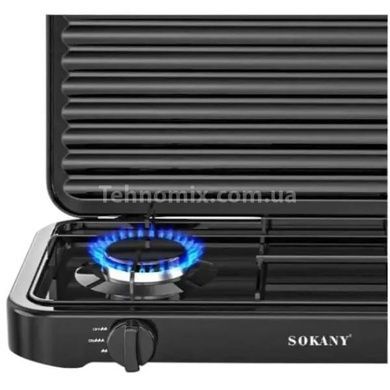 Плита газовая настольная на 2 конфорки эмалированная SOKANY SK6002 Черная