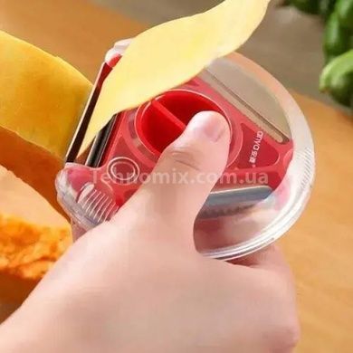 Универсальная овощерезка трехсторонняя для нарезки соломкой Rotary multifunctional peeler Красная