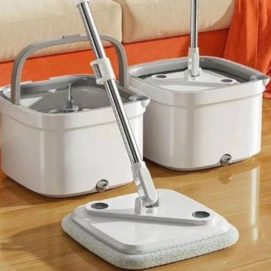 Швабра с ведром квадратная Mop with bucket K10 Белая