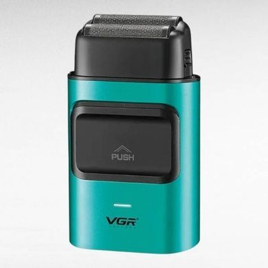 Електробритва акумуляторна з подвійним лезом 2000mAh VGR V-307 GREEN Зелена