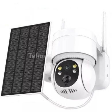 Камера видеонаблюдения PTZ уличная с солнечной панелью WiFi TQ2 ICSEE с солнечной панелью Белая
