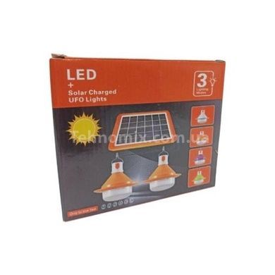Комплект для освітлення сонячна панель + 2 світильники Solar Білий з оранжевим