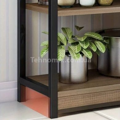 Полиця-стелаж 30*60*126см STL-MD 77 Коричнева з чорний
