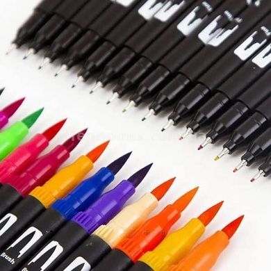 Набір двосторонніх маркерів у зручній сумці 60шт Dual Brush