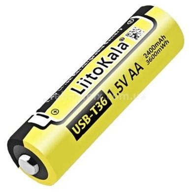 Акумулятор Li-ion LiitoKala USB-T36 AA (4500) 2400mah Type-c Жовтий