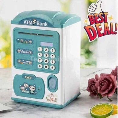 Сейф копилка с купюроприемником и отпечатком пальца Saving Box Голубой