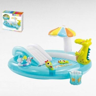 Игровой центр надувной Аллигатор 201х170х84см 160л Intex 57165 NP Разноцветный
