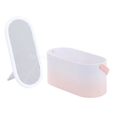 Органайзер для косметики с зеркалом от USB с подсветкой Cosmetic Mirror Розовый