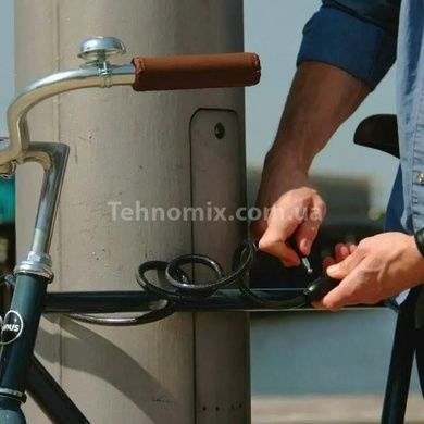 Замок велосипедный гибкий трос +2 ключа 18*100 8120 Черный