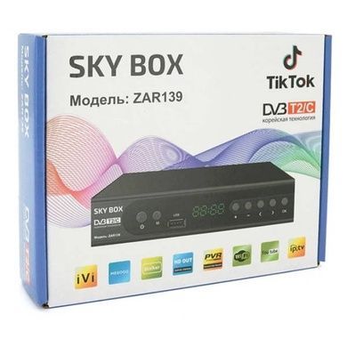 Цифровой тюнер с дисплеем и пультом управления универсальный DVB-T2 SKY BOX ZAR139 Черный
