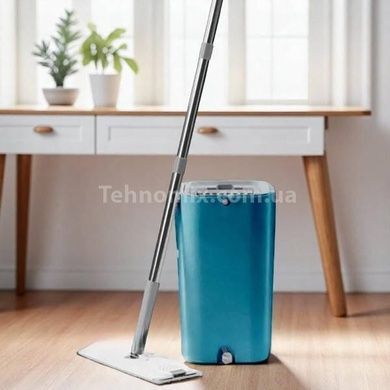 Комплект для прибирання швабра ледар і відро з віджимом 8л MOP Z1 Синє з сірим