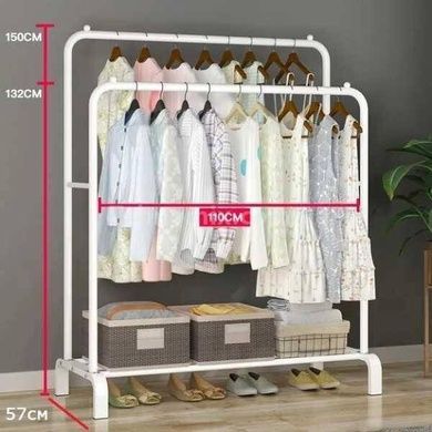 Стійка вішалка подвійна для одягу та взуття Loft Rack 8802 Біла