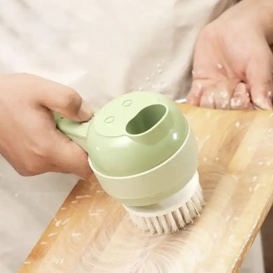 Подрібнювач механічний для овочів з насадками 4в1 Food Chopper Зелений