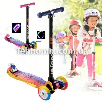 Самокат детский Best Scooter 0072D, колёса PU светятся Розовый