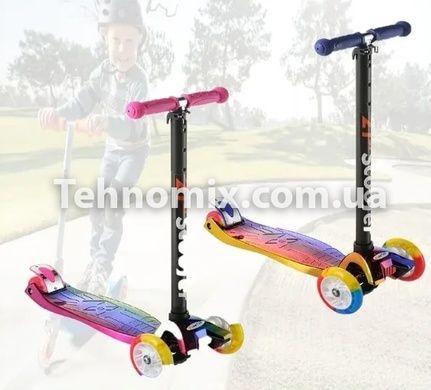Самокат детский Best Scooter 0072D, колёса PU светятся Розовый