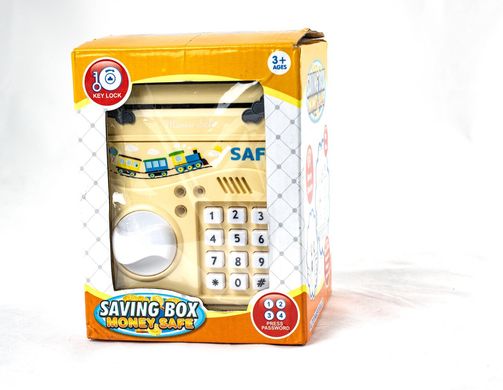 Дитячий сейф-скарбничка saving box money safe з кодовим замком жовтий