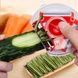 Универсальная овощерезка трехсторонняя для нарезки соломкой Rotary multifunctional peeler Красная