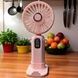 Вентилятор ручной аккумуляторный с экраном 18см N1566 Розовый