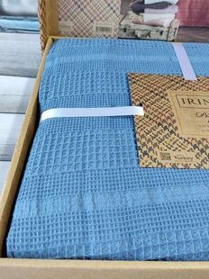 Літнє покривало-піке Irina home Blue 210х230см Вафельне