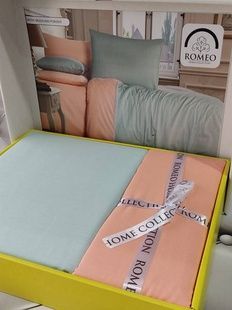 Постільна білизна Romeo Ran.WATER GREEN AND POWDER Ранфорс Бавовна Євро розмір