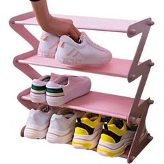 Полиця-стелаж для взуття Рожева