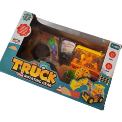 Іграшка Трактор Гідромолот із прозорим корпусом із підсвічуванням та звуком Truck Rotating Gear Жовтий