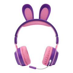 Навушники бездротові дитячі з вушками кролика LED підсвічування KE-01 Фіолетові