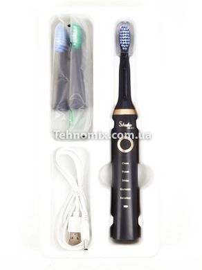 Електрична зубна щітка Shuke з 4-ма насадками Чорна