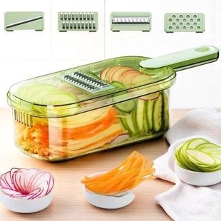 Ручна овочерізка слайсер із зручною ручкою 4в1 multifuncrion vegetable Cutter Зелена