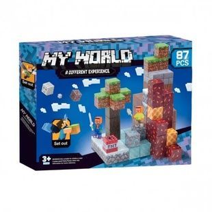 Конструктор магнитный кубический 87 детали Minecraft Magnetism World T9912